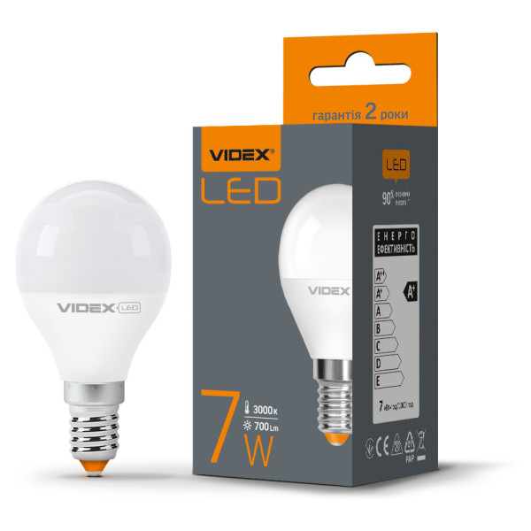 Світлодіодна лампа Videx G45e E14 7Вт 3000K (VL-G45e-07143) - фото №2