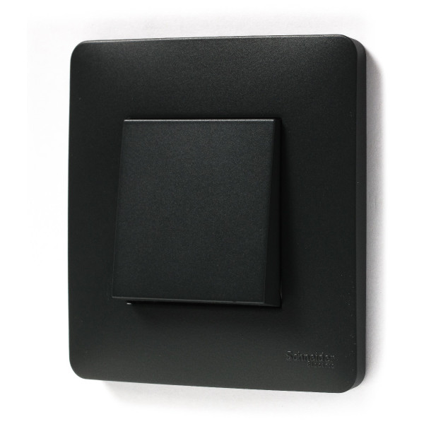 Одноклавишный выключатель Schneider Electric NU320154 (схема 1) 10А 2М (антрацит) - фото №1