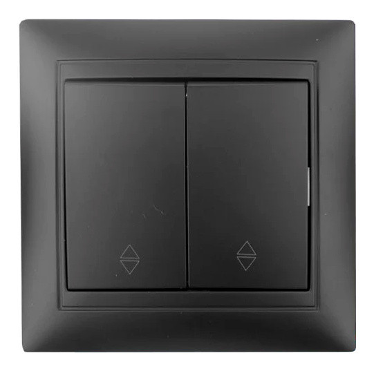 Проходной двухкнопочный выключатель Elcor Emily 9215 (211637) черный