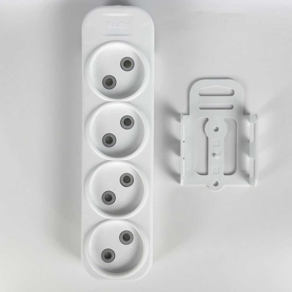 Колодка EL-BI 4-я без заземления со шторками Myra ( 527-010200-400 ) - фото №1