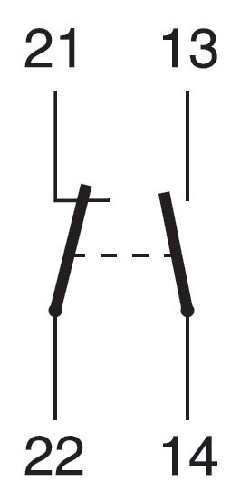 Вспомогательный контакт Schrack BR900005 1НВ+1НЗ для BR - фото №1