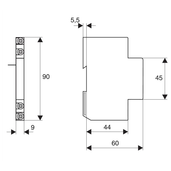 Вспомогательный контакт Schrack BR900005 1НВ+1НЗ для BR - фото №2