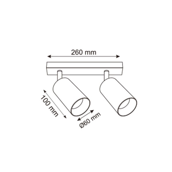 Світильник поворотний, спот Zuma Line 5905316655928 Ren GU10 2x50W IP20 золотий - фото №1