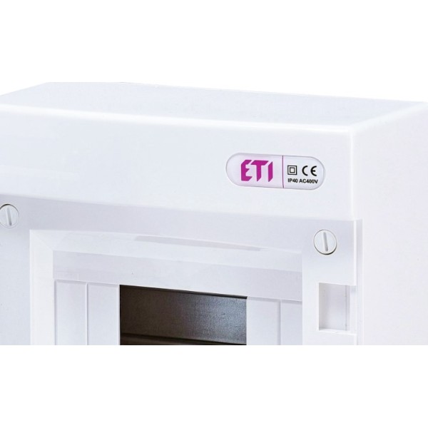 Наружный модульный щит ETI 001101005 ECT 8PO 8 М с белой дверцей - фото №3