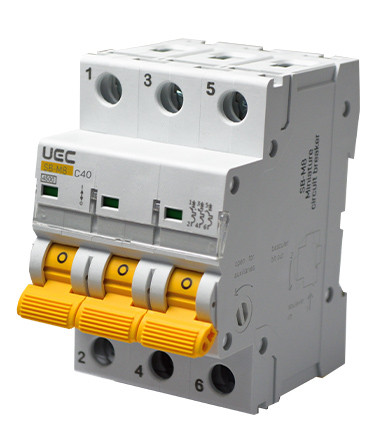 Автоматичний вимикач UEC SB-M8 3P 40A C 4,5кA (MCB45-3-040-C)