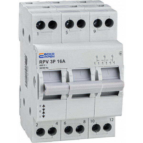 Выключатель-разъединитель Аско-Укрем (І-0-ІІ) RPV 3P 16A (A0010220007)