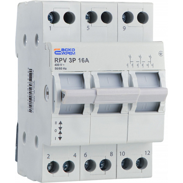 Выключатель-разъединитель Аско-Укрем (І-0-ІІ) RPV 3P 16A (A0010220007) - фото №2