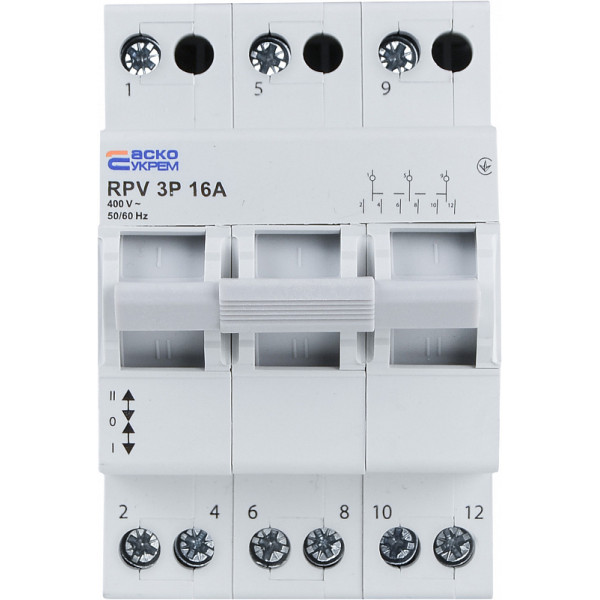 Выключатель-разъединитель Аско-Укрем (І-0-ІІ) RPV 3P 16A (A0010220007) - фото №3