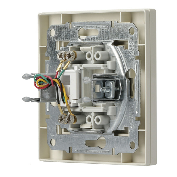 Розетка телефонная RJ11 4 контакта кремовая Asfora, EPH4100123 - фото №3