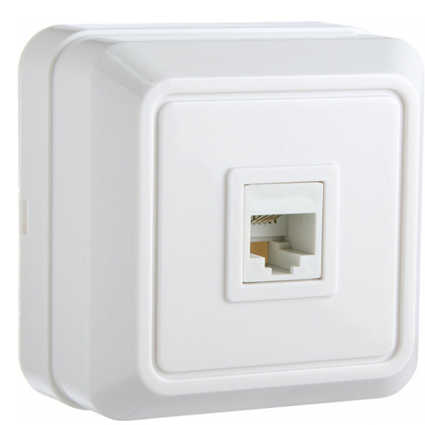 Телефонна розетка Аско-Укрем Ct RJ-12, RJ-45 (РЗtf-1-Ct-W)