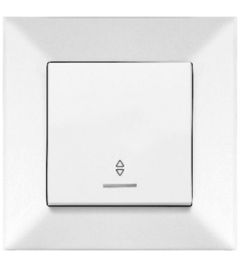 Вимикач прохідний Meridian, з підсвічуванням, білий