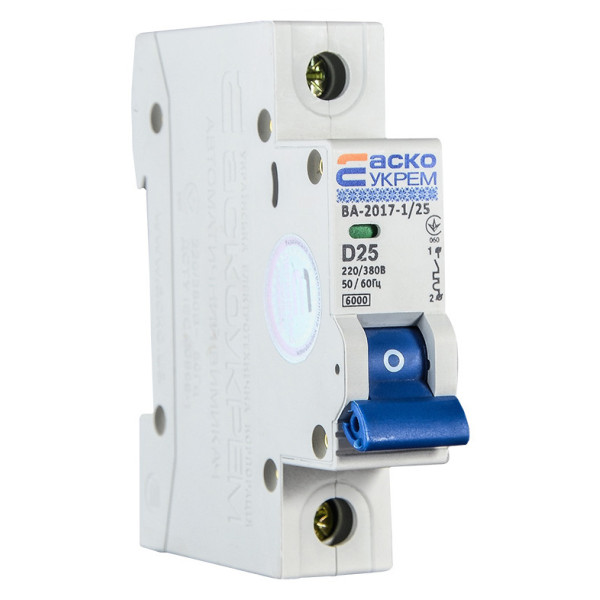 Модульный автоматический выключатель Аско-Укрем ВА-2017/D 1р 25А (A0010170089)