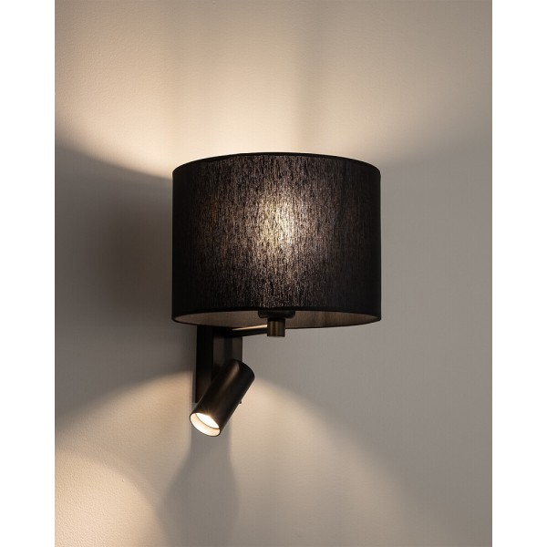 Бра, настінний світильник Nowodvorski 11521 Lusso E27+GU10 (R35) 10W+10W IP20 чорний - фото №1