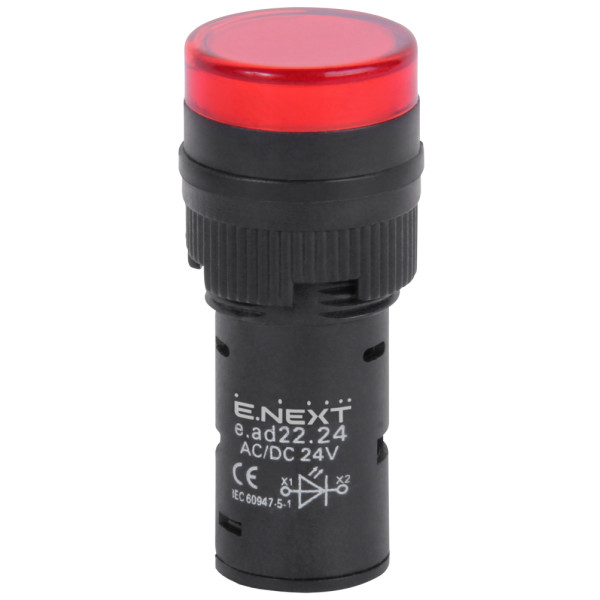 Сигнальна арматура E.Next e.ad22.24.red Ø22мм 24В АС/DC червона (s009021)