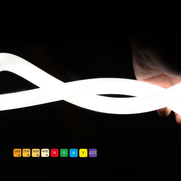 Гнучкий неон COLORS 24V IP65 14.4W 800Lm 3000K 5м (NNR18-WW) - фото №1