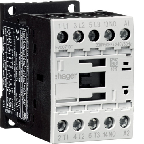 Корпусний контактор Hager EV00710C 3P 7А 230В АС 1НВ AC-3