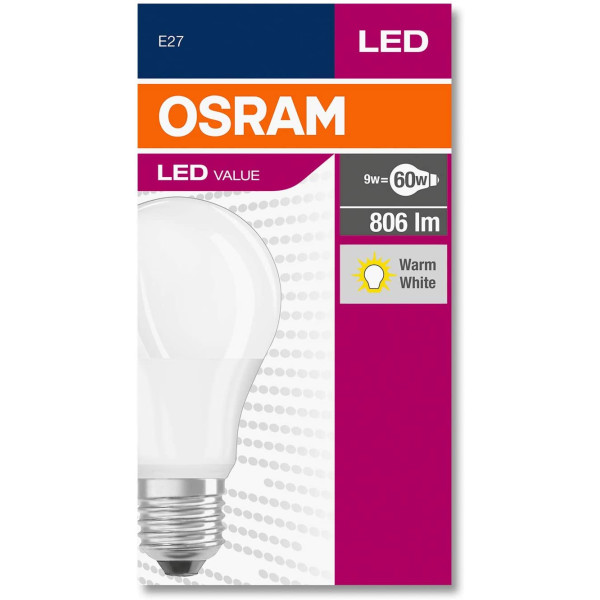 Світлодіодна лампа Osram 4052899326842 VALUE A60 9Вт 806Лм 2700К E27 - фото №3