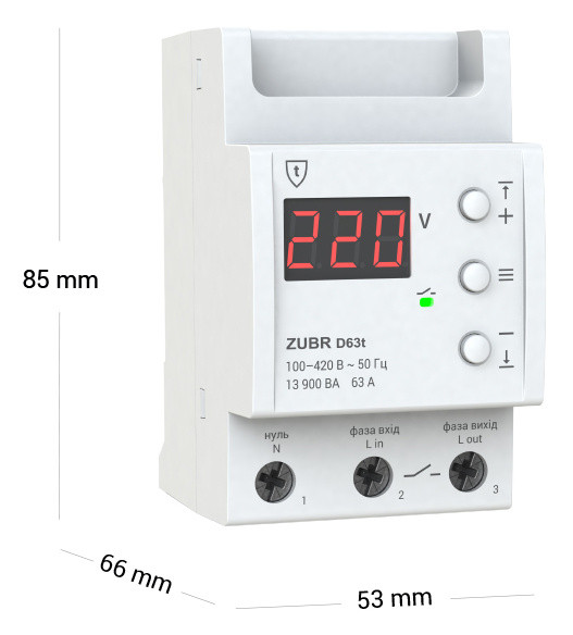 Реле напруги ZUBR D63t - фото №2