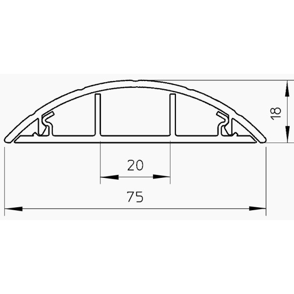 Напольный кабель-канал OBO Bettermann (6020801) 75х18х2000мм 3-секции - фото №1