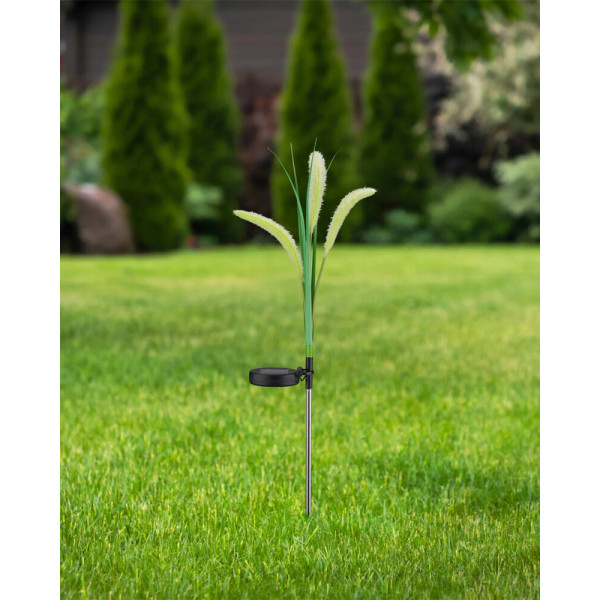 Вуличний світильник на сонячній батареї Goldlux 329431 Flora LED 3000K IP44 зелений - фото №1