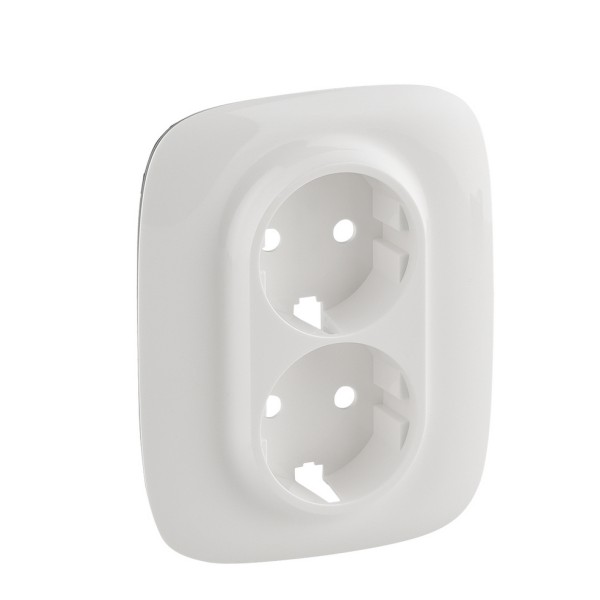Панель двойной розетки с з/к Legrand Valena Allure белая