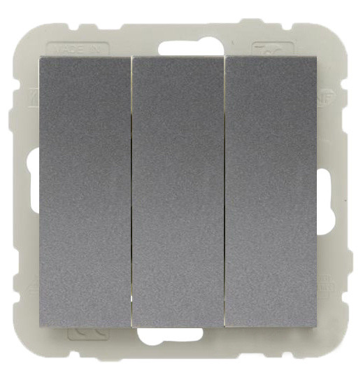 Триклавішний вимикач Logus 21088 TAL 10АХ 250В (алюміній)