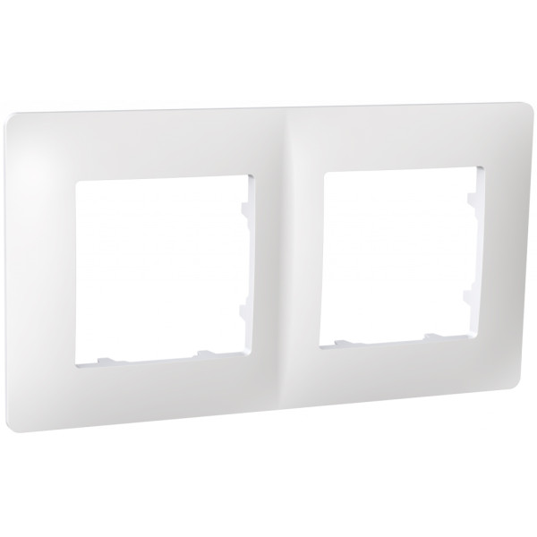 Универсальная двухместная рамка Plank Electrotechnic Classic (PLK1020031) белая