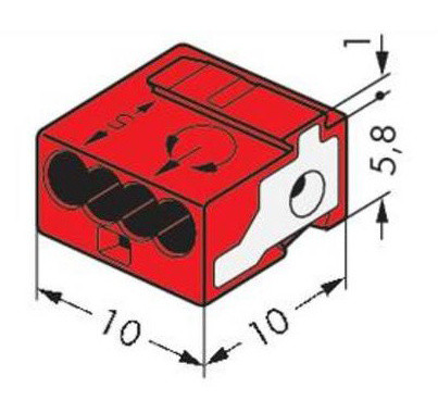 Розеткова клема WAGO 243-722 синя - фото №1