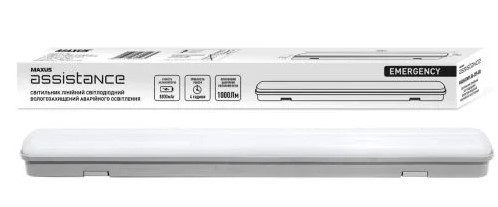 Аварійний світильник Maxus assistance LINE EMERGENCY 600мм 25Вт 5000K IP65 Gray (MALN-EMPL-06-255-GR) - фото №2