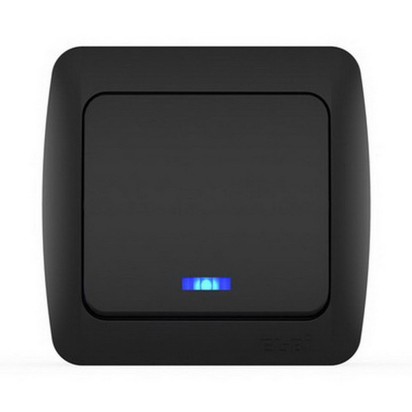 Вимикач ALSU чорний мат 1-кл з підсвіткою ( 504-014800-201 )