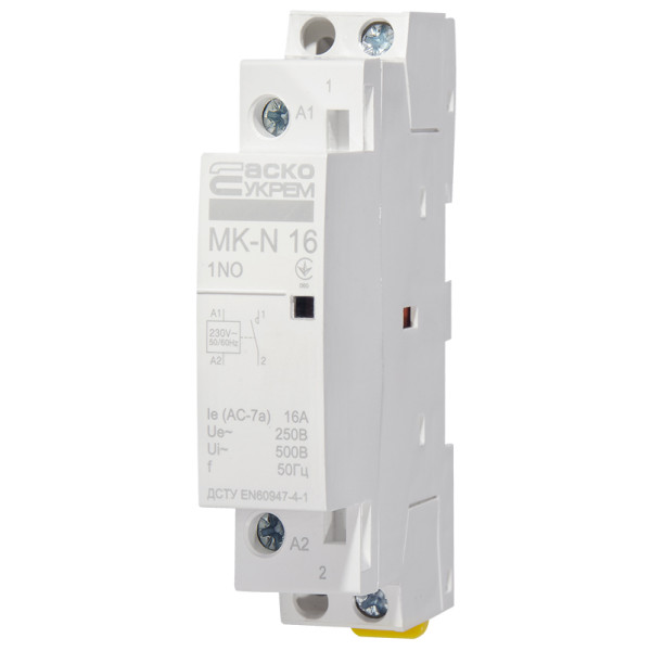 Модульный контактор Аско-Укрем MK-N 1P 16A 1NO (A0040030020) - фото №2