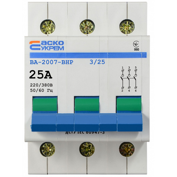Выключатель-разъединитель Аско-Укрем ВА-2007 ВРН 3р 25А (A0010070020) - фото №1
