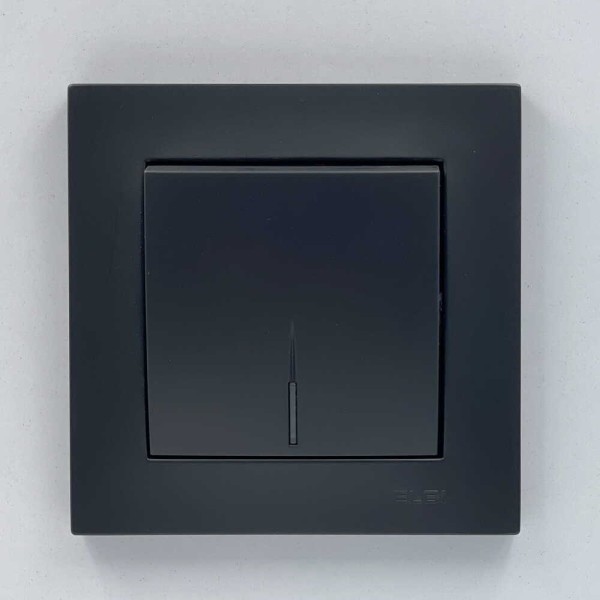 Выключатель EL-BI VEGA черный мат 1-кл с подсветкой ( 510-014800-201 ) - фото №1