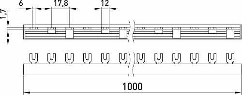 З'єднувальна шина E.Next e.bc.u.stand.3.100 вилочна 3р 100А (s180007) - фото №1