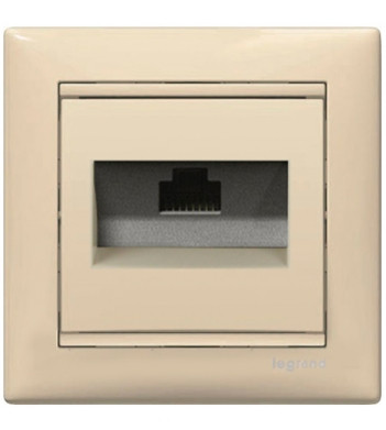 Механизм розетки компьютерной RJ-45 UTP Cat.5e Valena слоновая кость - фото №1