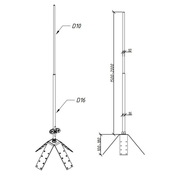 Металева основа на чотирьохскатний дах Leo Lightman Ni (412013) - фото №2