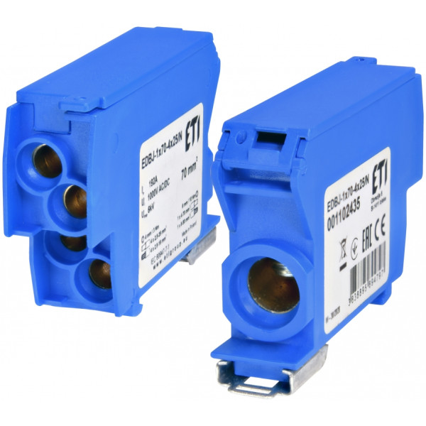 Распределительный блок ETI EDBJ-1x70-4x25/N 192A 1000В AC/1500В DC синий (1102435)