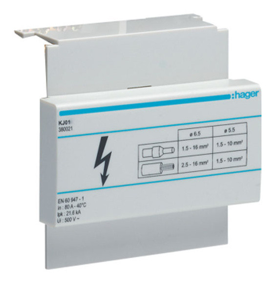 Блок розгалужувач Hager 125A (вхід 1х35мм2; вихід 1х25мм2+10х16мм2) - фото №1