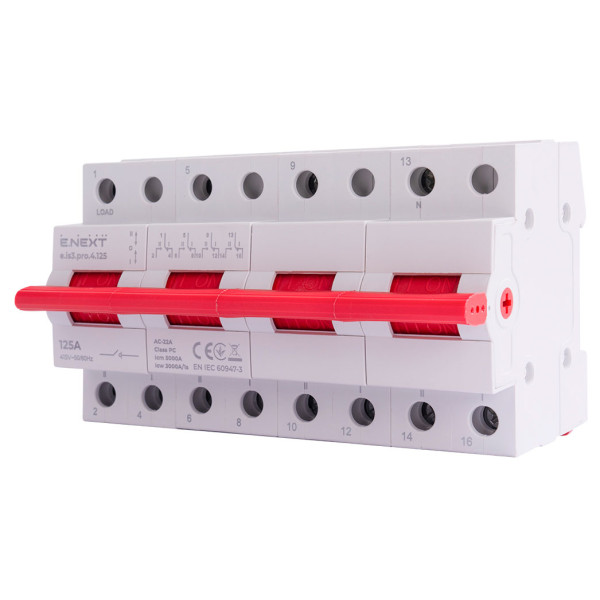 Вимикач навантаженння E.Next e.is3.pro.4.125 на три положення 4р 125А (p008032)
