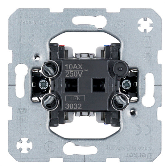 Вимикач одноклавішний 2-полюсний (механізм) 10АХ/250В Berker