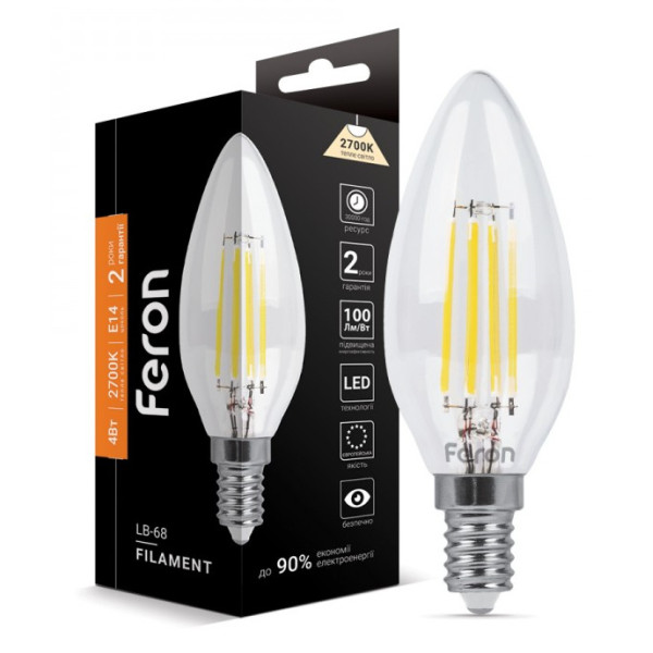Лампа LED LB-68 Feron 4Вт E14 2700K - фото №1