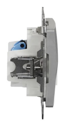 Телефонная/компьютерная розетка Schneider Electric Sedna Design & Elements RJ11+RJ45 кат. 6 UTP алюминий SDD113468 - фото №2