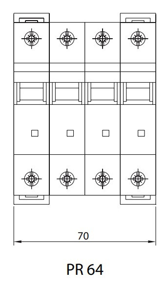 Чотирьохполюсний автомат SEZ 64 C 32А 4P (PR64C32А) - фото №4