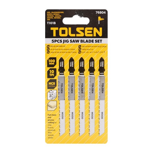 Комплект лобзикових полотен Tolsen (76804) Т101В (5шт) - фото №1