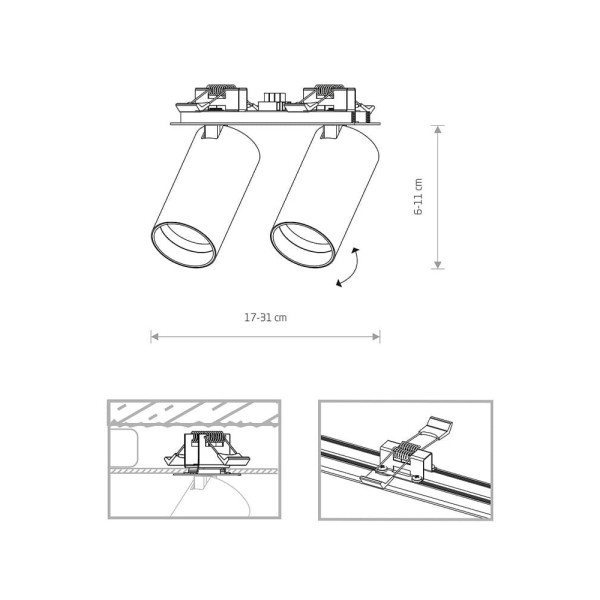 Спот Nowodvorski 37684 Mono surface GU10 2x10W IP20 Wh - фото №1