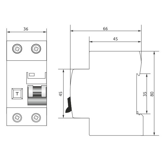 Дифференциальный автомат Promfactor FAP10-AC C 10А/0,03A 2P (1P+N) 10кА (FAP10C10030AC) - фото №1