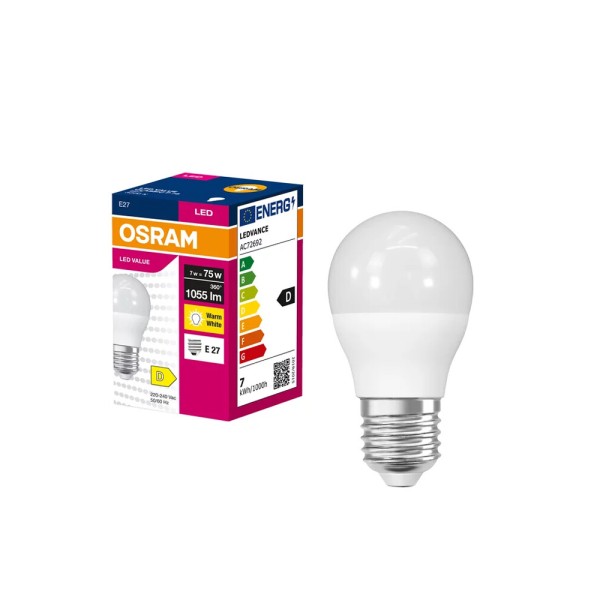 Світлодіодна лампочка Osram 4099854546761 E27 1x7W 3000K 1055Lm IP20 - фото №2
