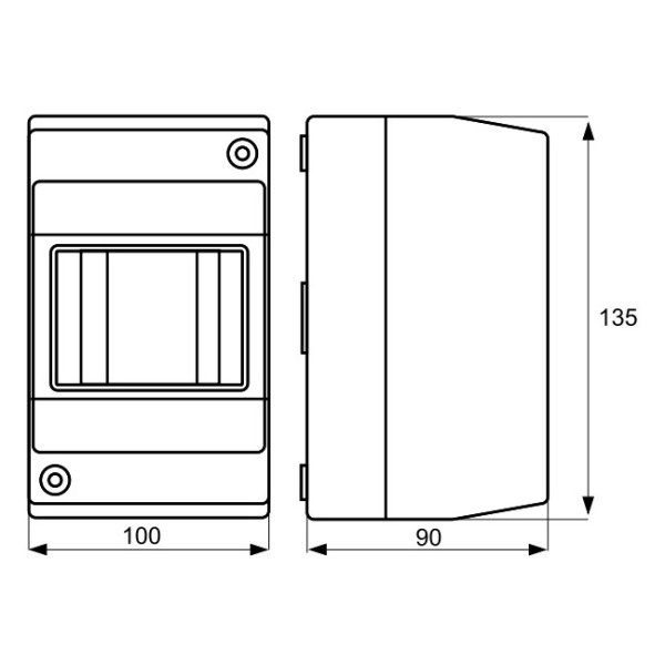 Щит настінний DKC Ram Base 4 модулі без дверей RAL 7035 - фото №1
