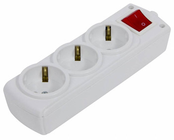 Тримісна колодка E.Next etes.3.zs із заземленням та вимикачем (s042105)