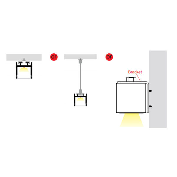 LED-профіль підвісний ALUMLED з розсіювачем, 3 метри(LP25251F_3) - фото №3